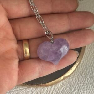 Colar Coração Ametista Lavanda
