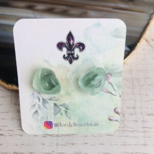 Brinco de Bolinha  Fluorita Verde