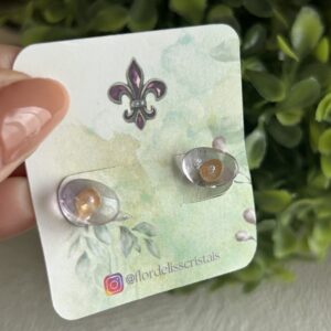 Brinco Bolinha de Ametista Lavanda – Dourado