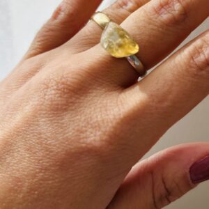 Anel Regulável de Quartzo Citrino