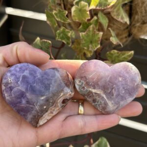 Coração de Ágata Flor de Cereja com Ametista