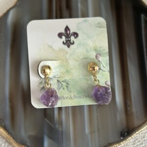 Brinco Mini Pedra Bruta – Dourado