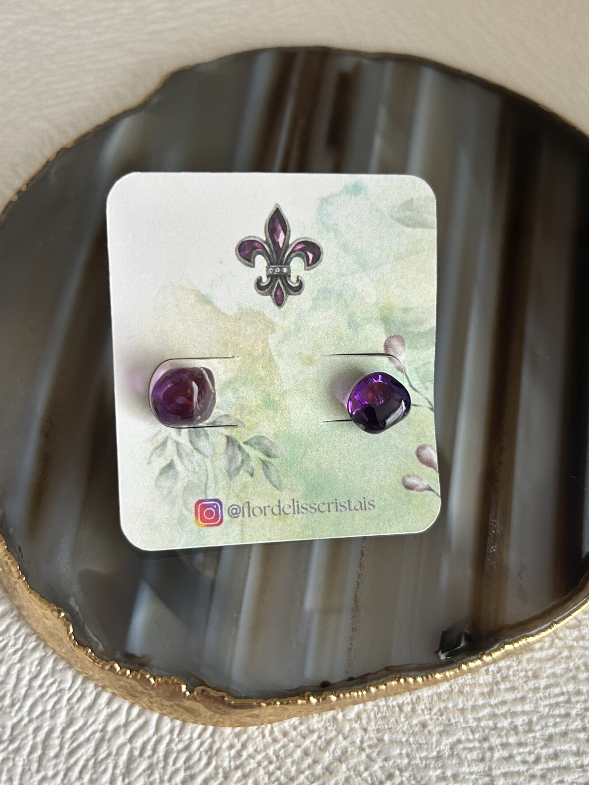 Brinco de Bolinha Ametista