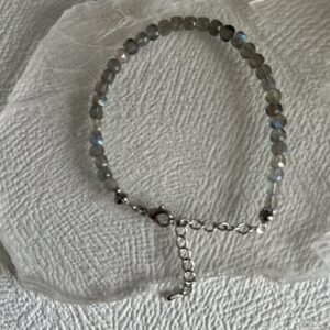 Pulseira de Labradorita com Fecho de Ródio