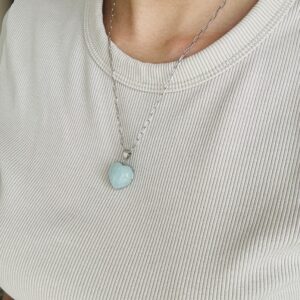 Colar Água-Marinha – Coração