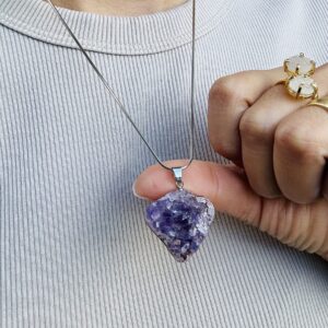 Colar com Drusa de Ametista Uruguaia