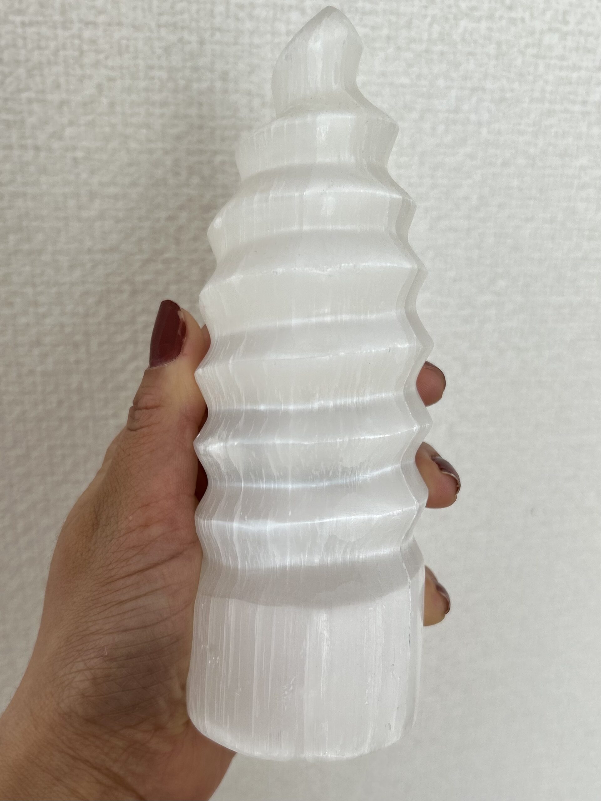 Selenita Espiral – Limpeza Energética e Harmonia 15 cm