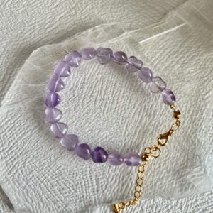 Pulseira Ametista Lavanda Coração