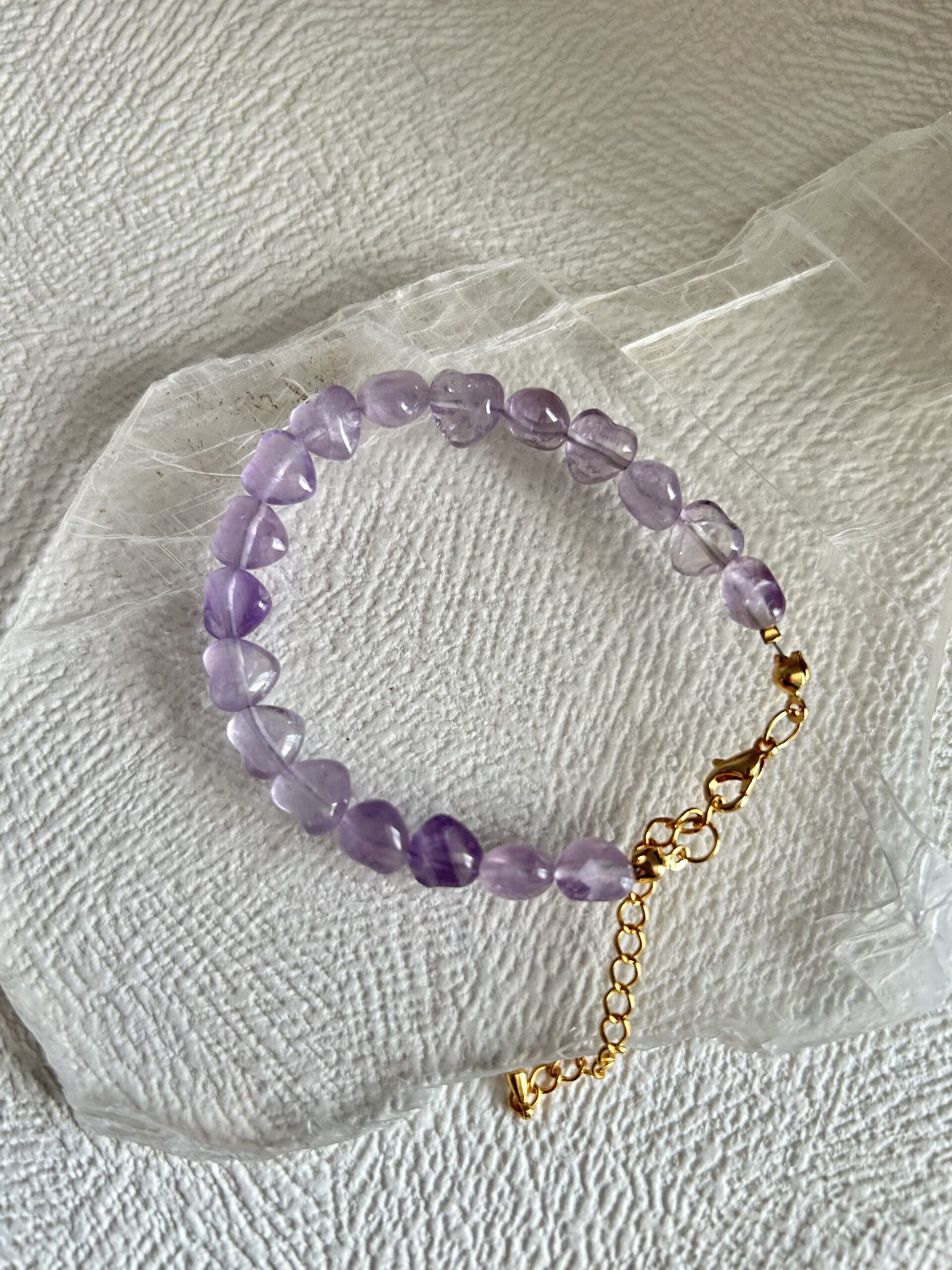 Pulseira Ametista Lavanda Coração