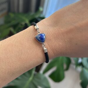 Pulseira com Conector e Lápis-Lazúli Multifacetado