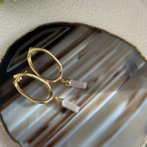 Brinco Argola Oval Selenita – Luz, Proteção e Limpeza Energética