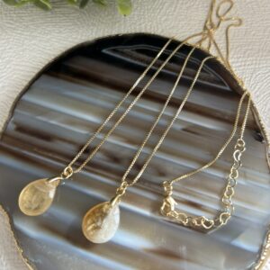 Colar Gota de Citrino – Pedra da Prosperidade, Alegria e Energia