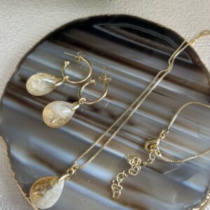 Conjunto Gota de Citrino – Prosperidade, Energia e Clareza