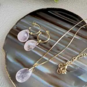 Conjunto Quartzo Rosa Gota – Amor, Afeto e Harmonia