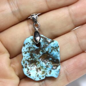 Pingente Turquesa Natural do Colorado (EUA) – Pedra de Proteção e Equilíbrio