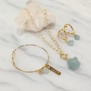 Conjunto Água Marinha — Elegância que Emana Leveza
