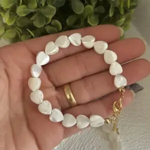 Pulseira Feminina de Madrepérola Natural para Harmonia Emocional