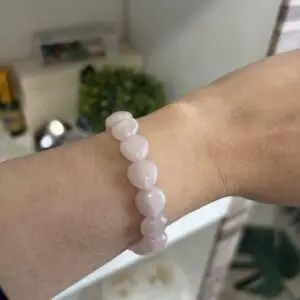 Pulseira Quartzo Rosa Coracao