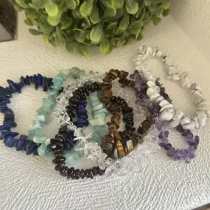 Pulseira de Cascalhos de Pedra Natural – Energia, Equilíbrio e Conexão