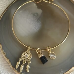 Pulseira em Aro com Turmalina Negra