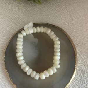 Pulseira Madrepérola Branca Multifacetada