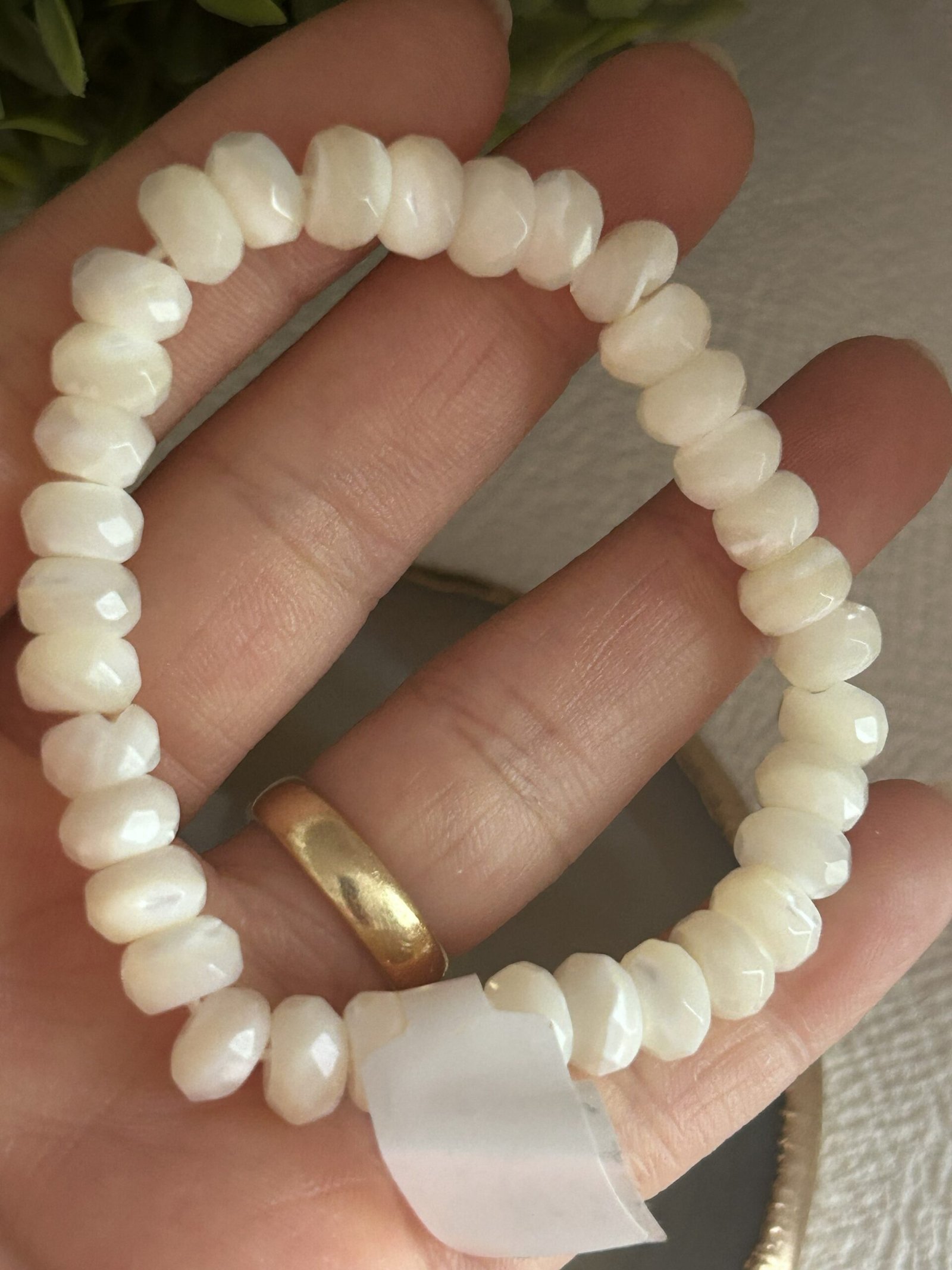 Pulseira Madrepérola Branca Multifacetada - Imagem 2